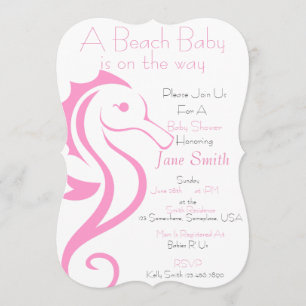Convite Seacavalo Beach Baby Invite (garota)