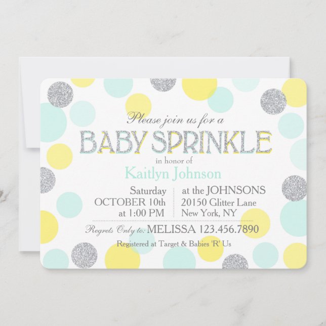 Convite Seafoam-Amarelo-de-vidro-de-prata (Frente)