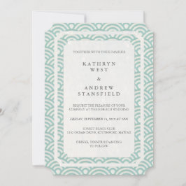 Convite Seafoam Green Simples Elegante + Casamento White B