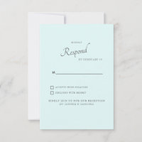 Seafoam Simple Wedding RSVP