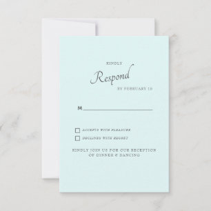 Convite Seafoam Simple Wedding RSVP