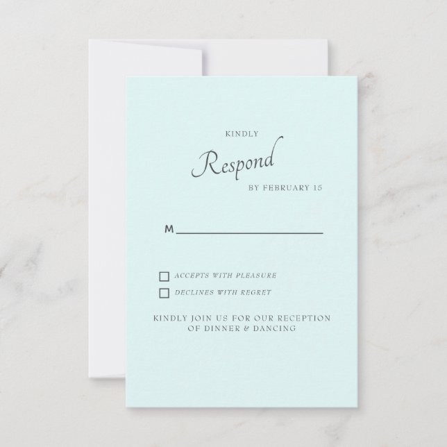 Convite Seafoam Simple Wedding RSVP (Frente)