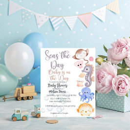 Convite Seas the Day Baby Shower Invitation 
