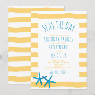 Convite Seas The Day Beach Birthday Brunch