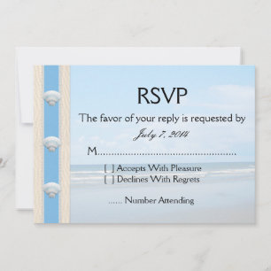 Convite Seashell Beach Wedding RSVP