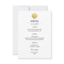 Seashell Faux Gold Foil | Menu de Casamento Oceâni
