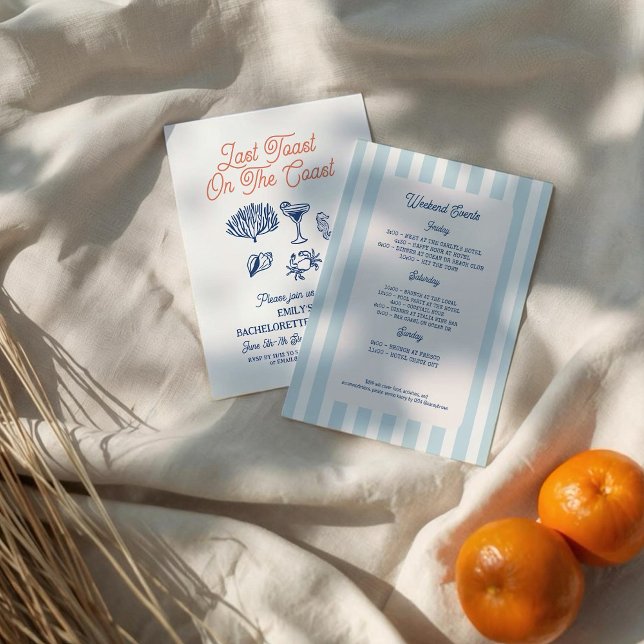 Convite Seashell Last toast coast Bachelorette Weekend (Criador carregado)