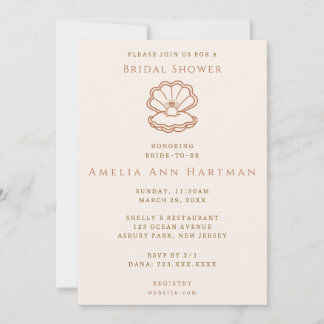 Convite Seashells and Wedding Bells Bridal Invitation