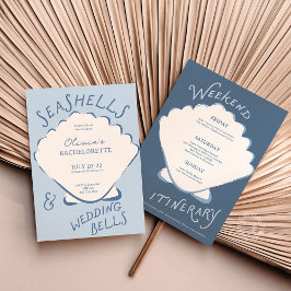 Convite Seashells & Wedding Bels Bachelorette Itinerary