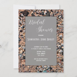 Convite Seashore Coral Sand & Shells, Modern Beach, Bridal