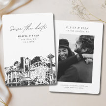 Seattle Save the Date Skyline Centro Wedding