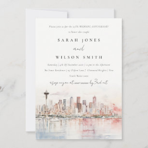 Convite Seattle Washington Paisagem Casamento Aniversário