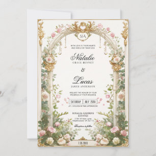Convite Secret Garden Floral Arch Casamento Imprimível