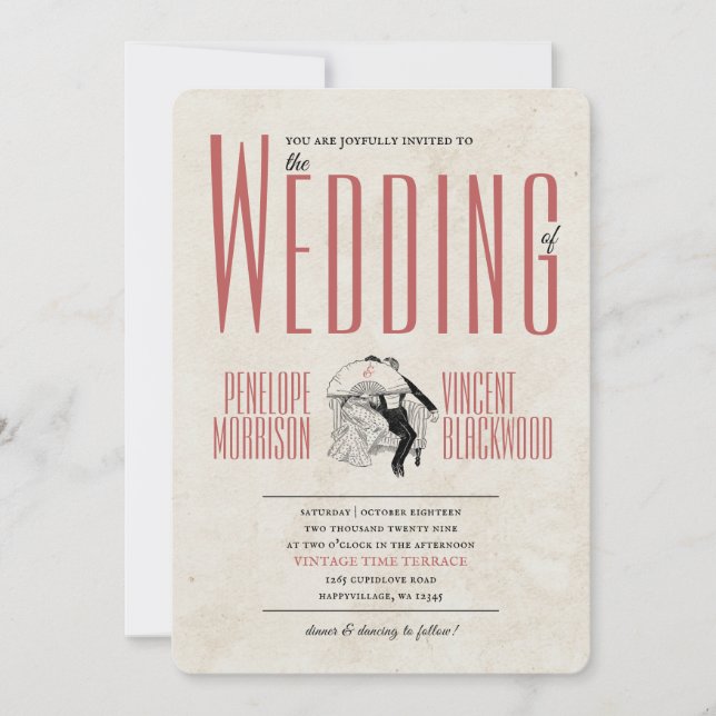 Convite Secret Kiss Wedding Invitation (Frente)