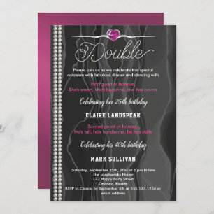 Convite Seda Negra, Pérolas e Junta Rosa