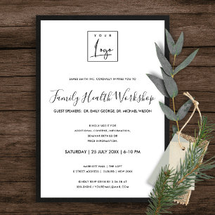 CONVITE SEDA PRETA & BRANCA SEU LOGO WORKSHOP GALA EVENTO