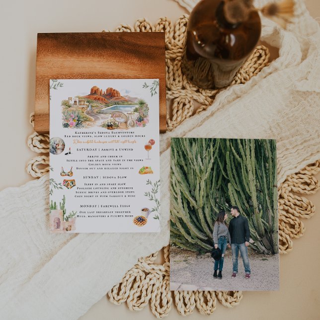 Convite Sedona Arizona Bachelorette Weekend Itinerary (Criador carregado)