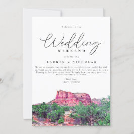 Convite Sedona Arizona Wedding Weekend Bem-vindo Itinerári