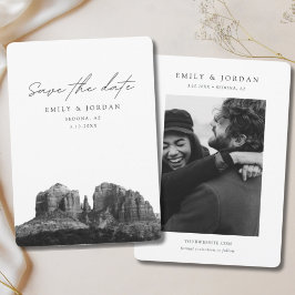 Convite Sedona Salve a Data Casamento Preto e Branco