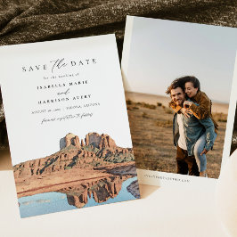 Convite SEDONA Watercolor Desert Skyline Salve a Data Inv