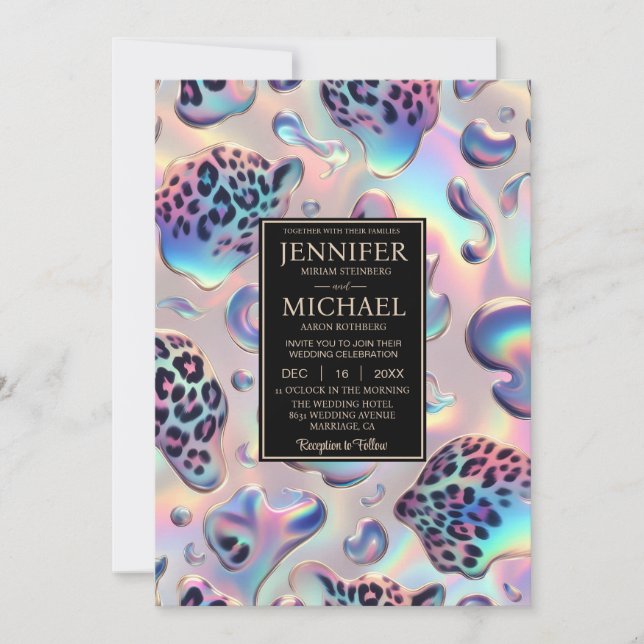 Convite SEE BACK All-In-One Exotic Posh Wedding Invitation (Frente)