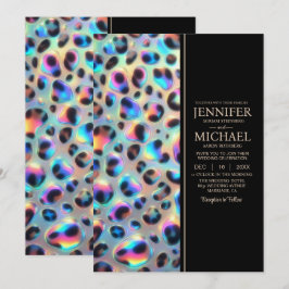 Convite SEE BACK All-In-One Exotic Posh Wedding Invitation