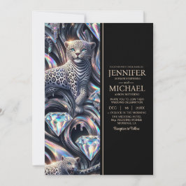 Convite SEE BACK All-In-One Exotic Posh Wedding Invitation