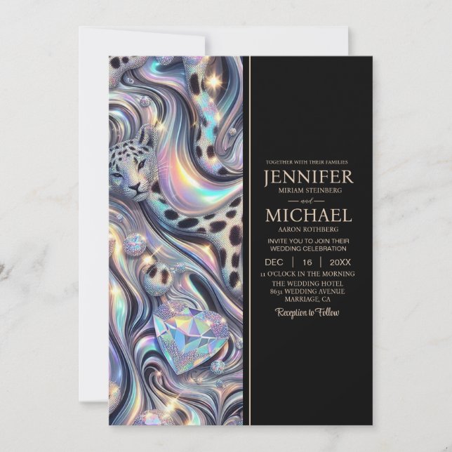 Convite SEE BACK All-In-One Exotic Posh Wedding Invitation (Frente)