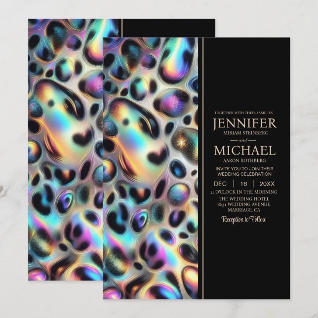 Convite SEE BACK All-In-One Exotic Posh Wedding Invitation (Frente/Verso)