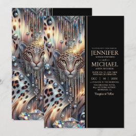 Convite SEE BACK All-In-One Exotic Posh Wedding Invitation