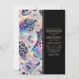 Convite SEE BACK All-In-One Exotic Posh Wedding Invitation