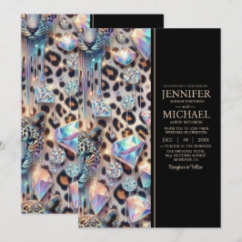 Convite SEE BACK All-In-One Exotic Posh Wedding Invitation