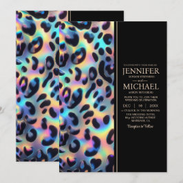 Convite SEE BACK All-In-One Exotic Posh Wedding Invitation