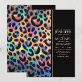 Convite SEE BACK All-In-One Exotic Posh Wedding Invitation