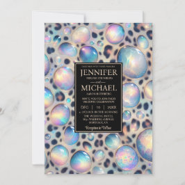 Convite SEE BACK All-In-One Exotic Posh Wedding Invitation