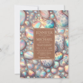 Convite SEE BACK All-In-One Exotic Posh Wedding Invitation