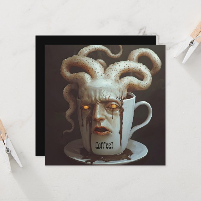 Convite Segunda-feira de manhã blues aviso de nível de caf (Frente/Verso In Situ)