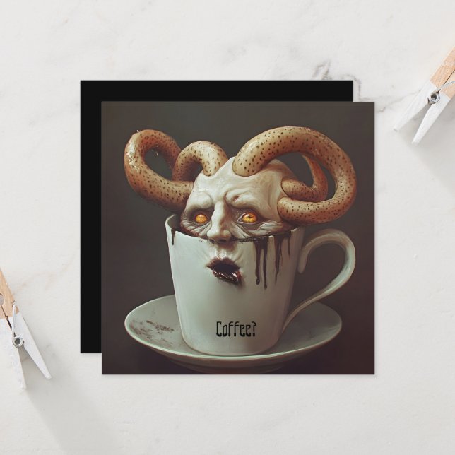 Convite Segunda-feira de manhã blues aviso de nível de caf (Frente/Verso In Situ)