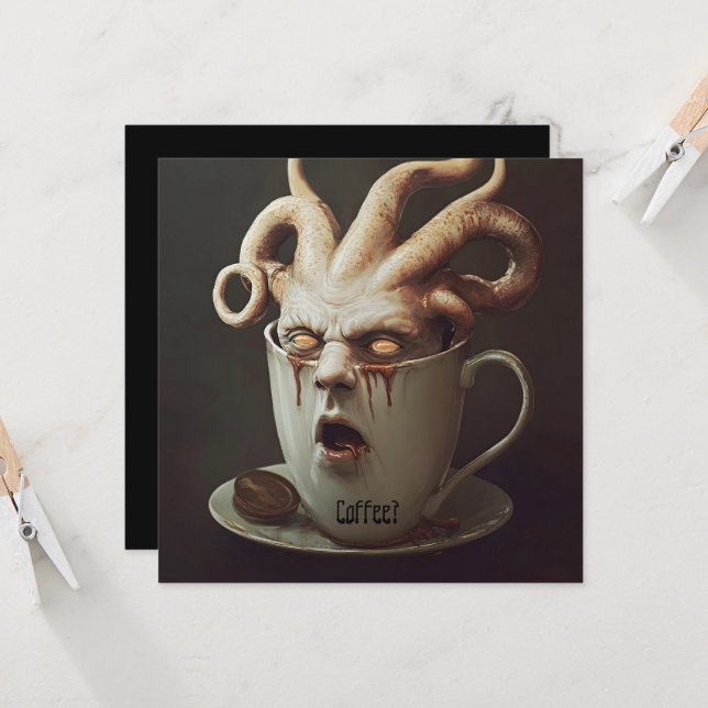 Convite Segunda-feira de manhã blues aviso de nível de caf (Frente/Verso In Situ)