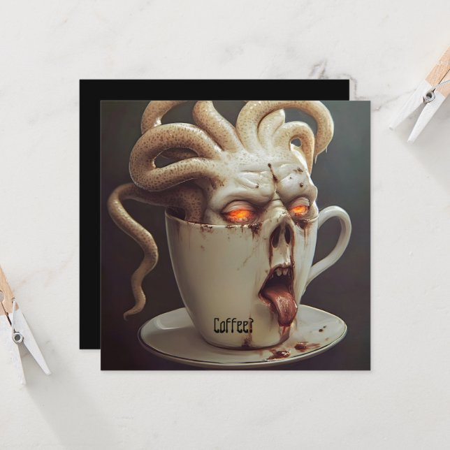 Convite Segunda-feira de manhã blues aviso de nível de caf (Frente/Verso In Situ)