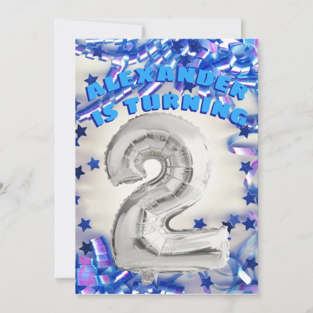 Convite Segunda Festa de Aniversário do Prata e Azul da Id (Frente)