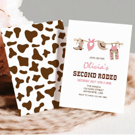 Convite Segunda Rodeio Cowgirl Ocidental Aniversário de 2