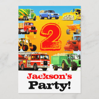 Convite segundo aniversário Big Trucks
