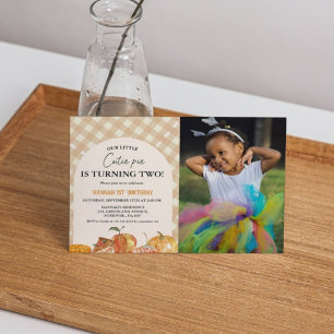 Convite Segundo aniversário de Ação de Graças de Pequena T