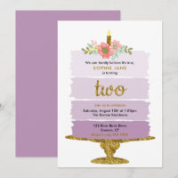 Segundo aniversário de Bolo de Mão Roxo - Dois