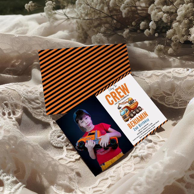 Convite Segundo aniversário de Bombeiros de Construção (Criador carregado)