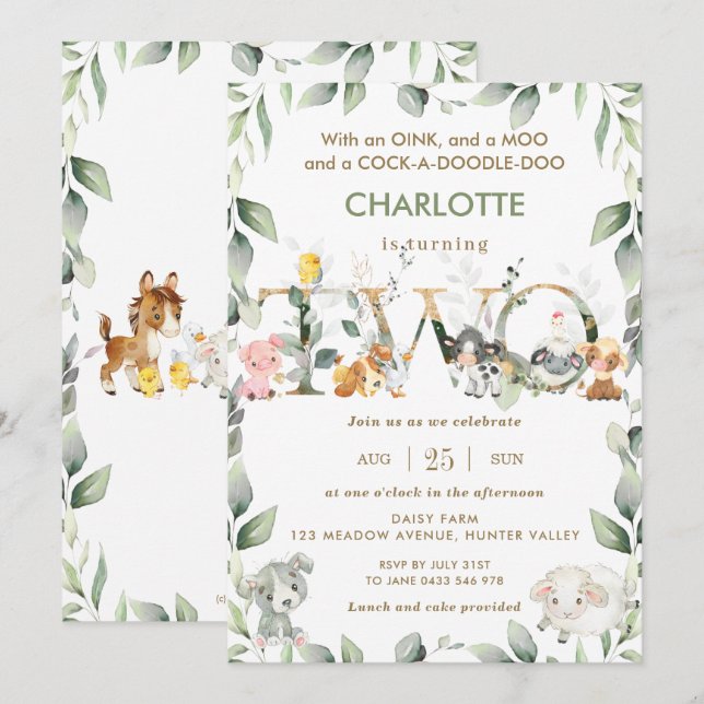 Convite segundo aniversário de Cães de Quintal (Frente/Verso)