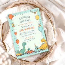 Segundo aniversário de Carro Race Dinossauro