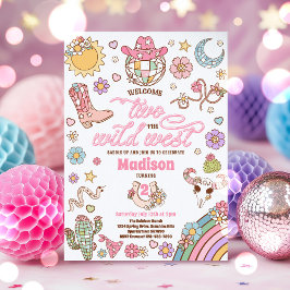 Convite Segundo aniversário De Cowgirl Bem-Vindo Dois O Oe