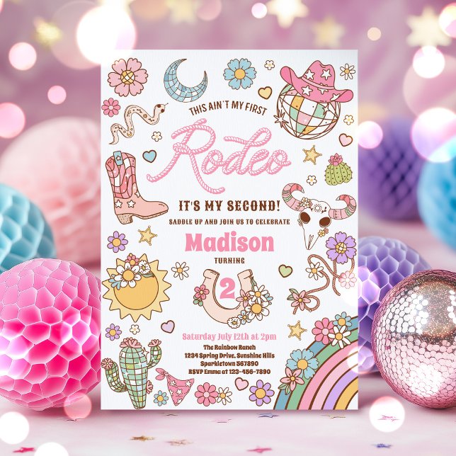 Convite Segundo aniversário de Cowgirl Este não é o meu pr (Criador carregado)